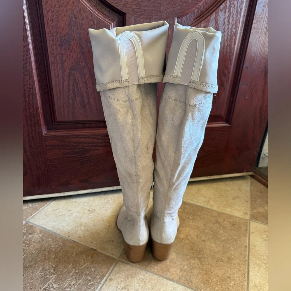MARC FISJER ML CATHI POINTED TOE OVER KNEE BOOT STELLA FABRIC 5.5 MEDIUM